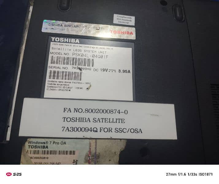 Toshiba satellite core i7 6