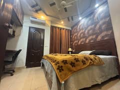 Fully Furnished 1-Bed lounge (Balcony)Apartment For Rent 1s Floor, Johar Town, 400 Sqft