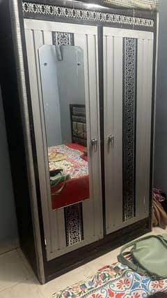 Single Iron Bed + 2 Door Wardrobe