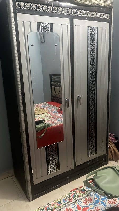 Single Iron Bed + 2 Door Wardrobe 0