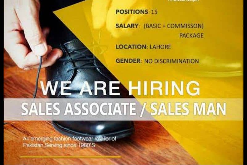 Sale staff required for dolmen mall branch 0