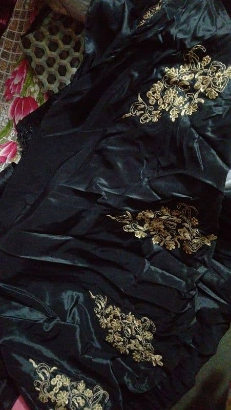 Black kathan silk embroidered frock 2