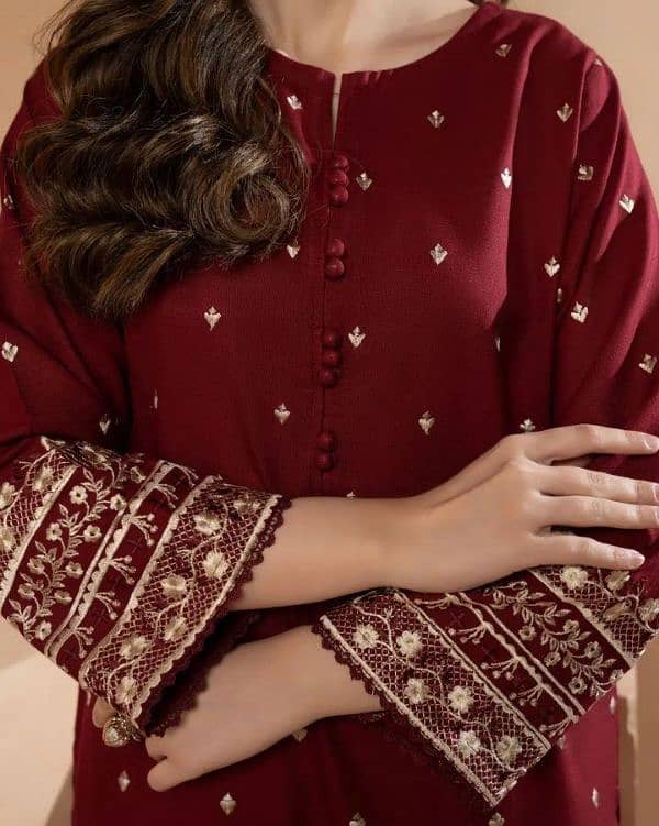 stylish women's stitched shirt and trouser set_Embroidered Design. 3