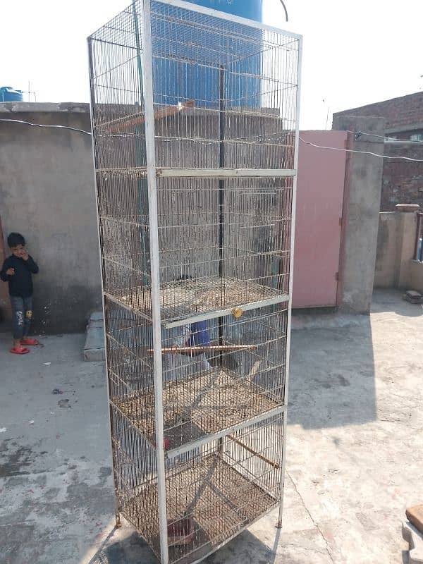 4 portion parrot cage 2 by 1.5 good condition 12