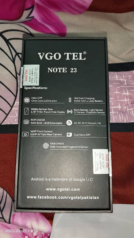 Vgo tel note 23, 8/256, 6 month warranty left 1