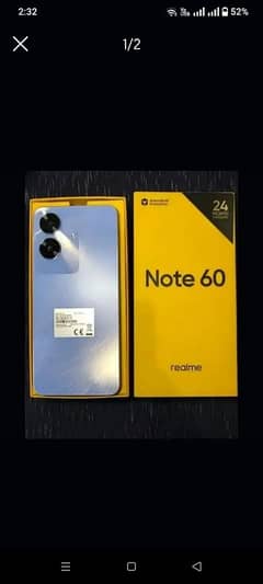 realme note 60  4+8/128 GB new condition full box