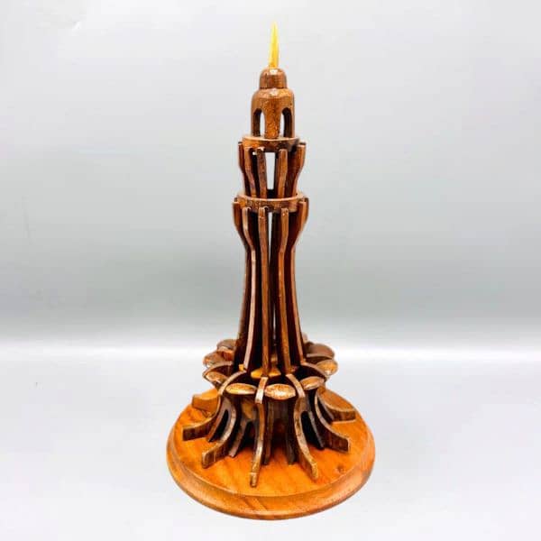 Wooden Minar Pakistan Model, Home Decor Wooden Model, Multicolor Minar 1