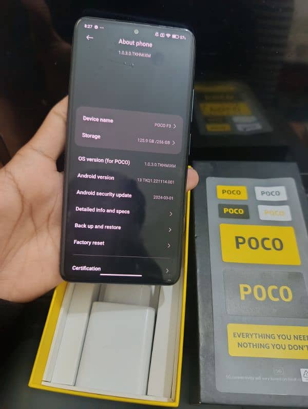 Poco F3 256 GB complete box 870 processor 0