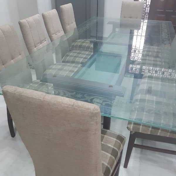 Glass Dining table with chairs 0