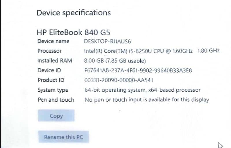 Hp Elite book 8th generation itel core i5 1