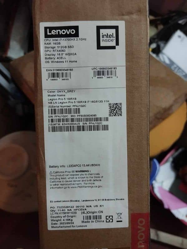 Lenovo Legion 5 PRO 32/512 + 4060 New Scratchless Non Repaired 0