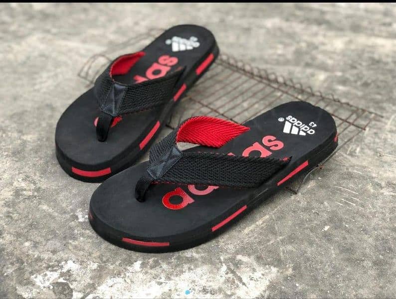 Stylish men's flip flops  _ Black&Red 1