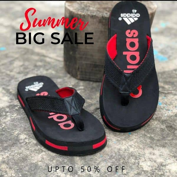 Stylish men's flip flops  _ Black&Red 4