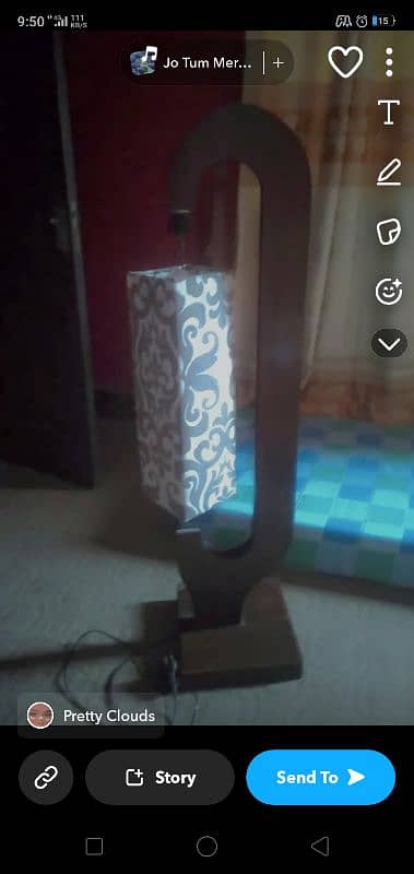 wooden lamp in good condition 1