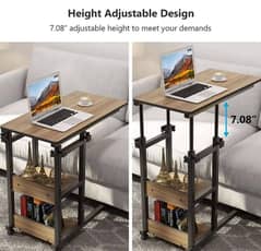 Wooden adjustable Laptop side table sofa and bed