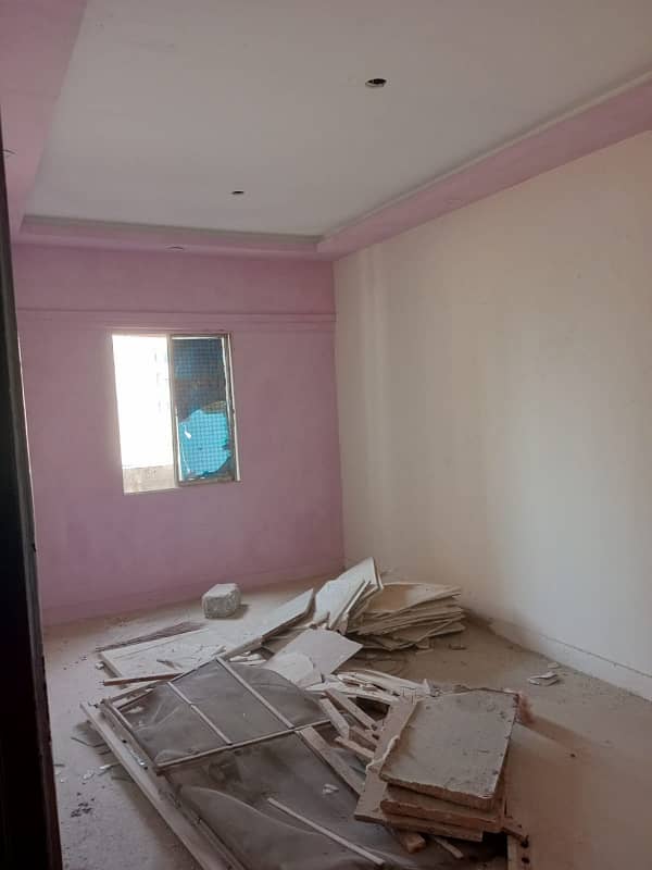 Urgent Sale Lease Flat 2 Beds DD With Roof in Simon View Block 19 Gulistan e Jauhar Only 39 Lac 7