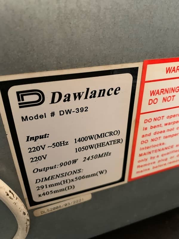 Dawlance oven 3