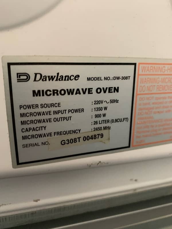 Dawlance oven 4