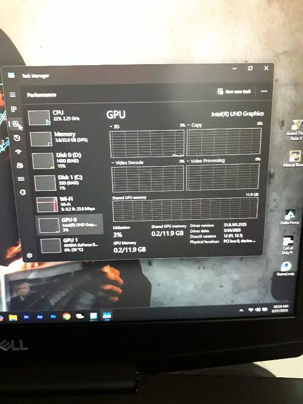 Dell G5 Gtx 1650ti 4GB 2