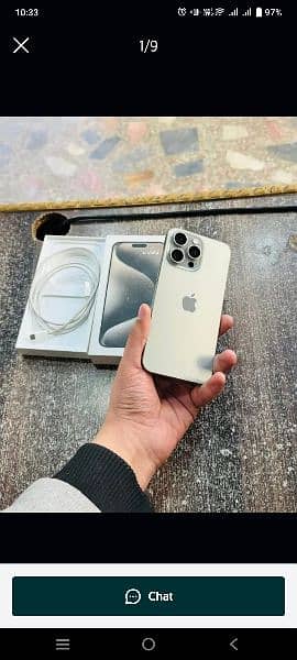 Iphone 15 pro max 100% health non pta 256gb Jv full box 0