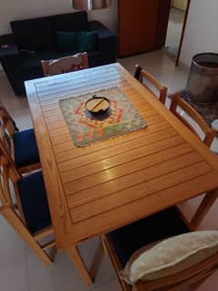 Beechwood Dining Table with 6 Chairs