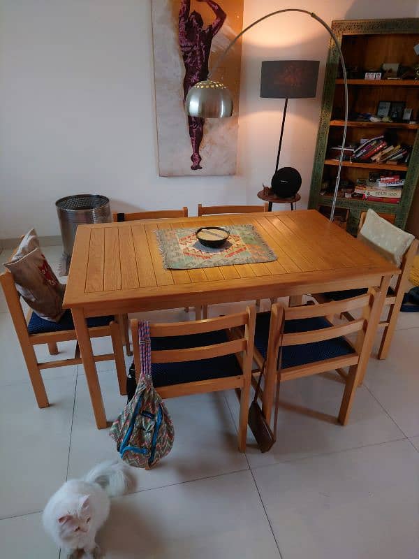 Beechwood Dining Table with 6 Chairs 6