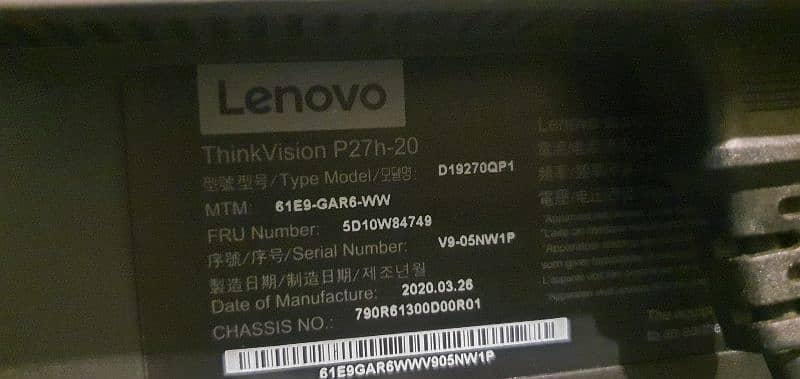 Lenovo 27 Inch 2k 2560*1440 Ips Border less C Port 4