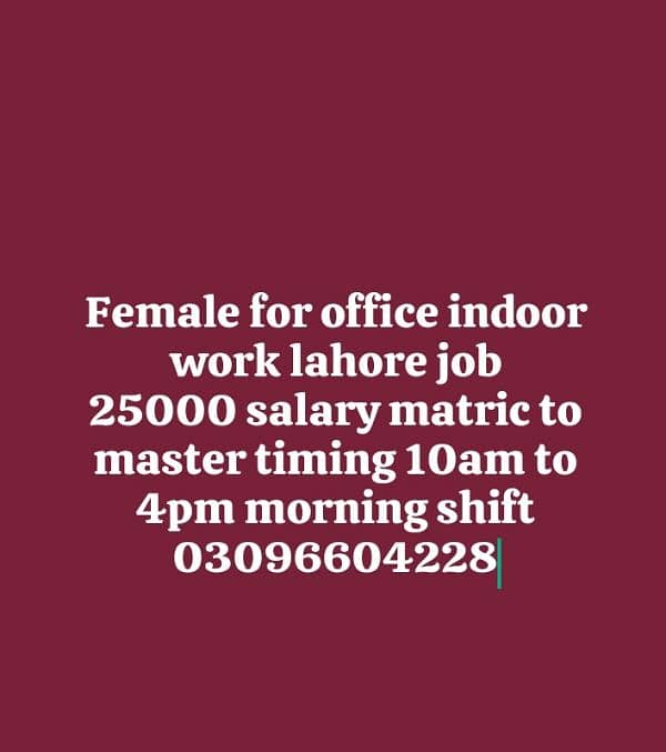 Male female office work staff require 0