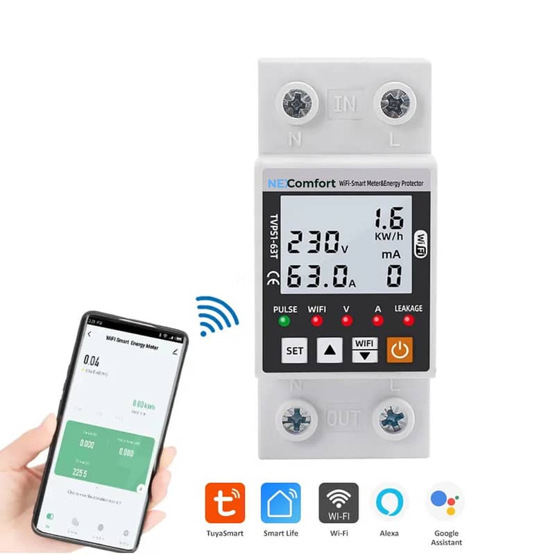 Smart Energy Saving wifi Breaker 63A with unit control system 0