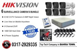 6 CCTV Cameras 2mp Bundle (HIKVision)