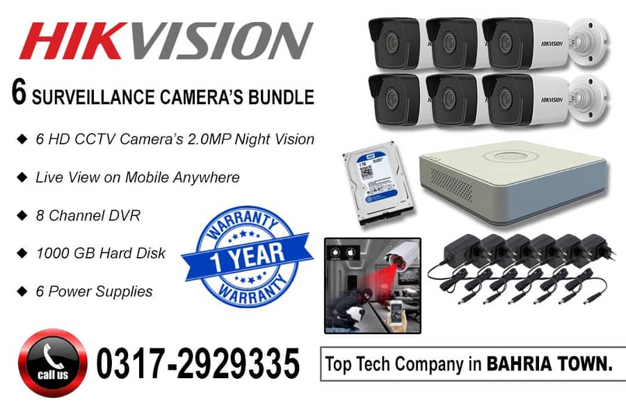 6 CCTV Cameras 2mp Bundle (HIKVision) 0