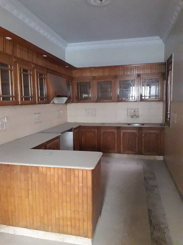 three bed dd first floor portion with roof for rent in johar 1