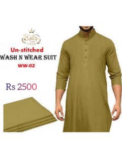 Men's wash & wear Suit Unstitched Wash & wear Suit (Shalwar Kamez)