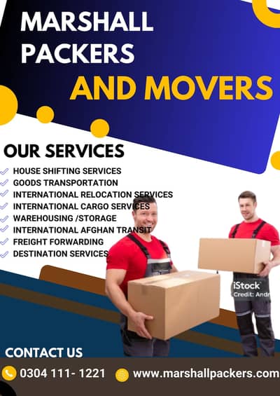 Marshall Movers & Packers, House Shifting, Container shipping cargo