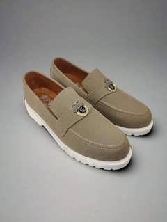 Men's Beige Leather Formal Loafers