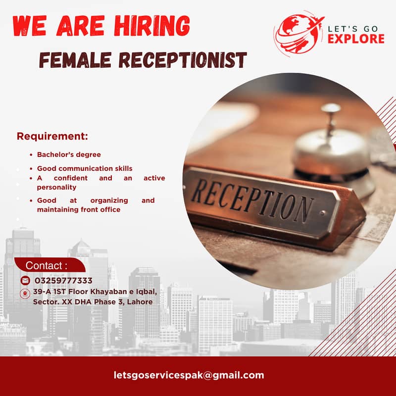 Front Desk Receptionist (Female) 0