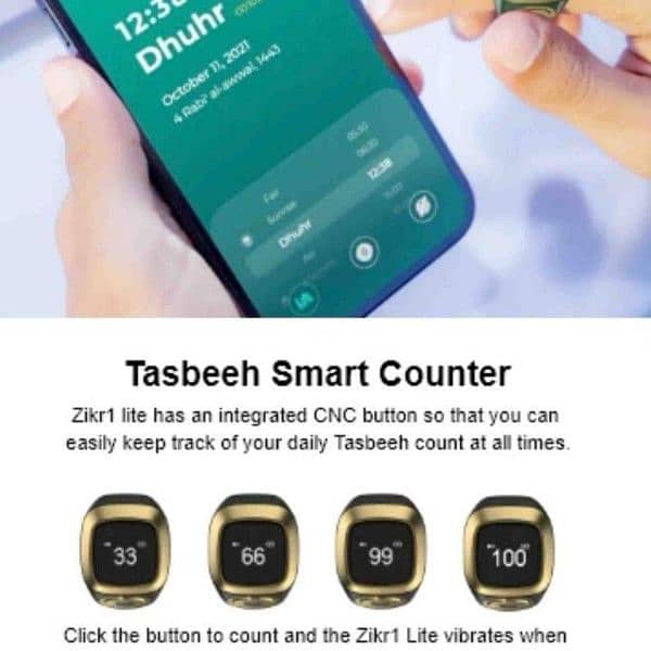 World's First Smart Digital Tasbih Zikr Ring 3