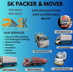 Goods transport,House shifting,Shehzore Mazda movers packers Container