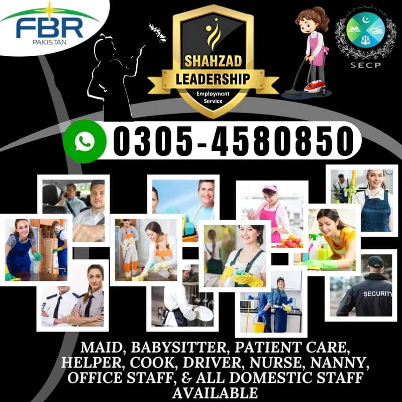 Baby Sitter , Maids , House Maid, Pakistani Cook, Couple, Driver, Chef 0