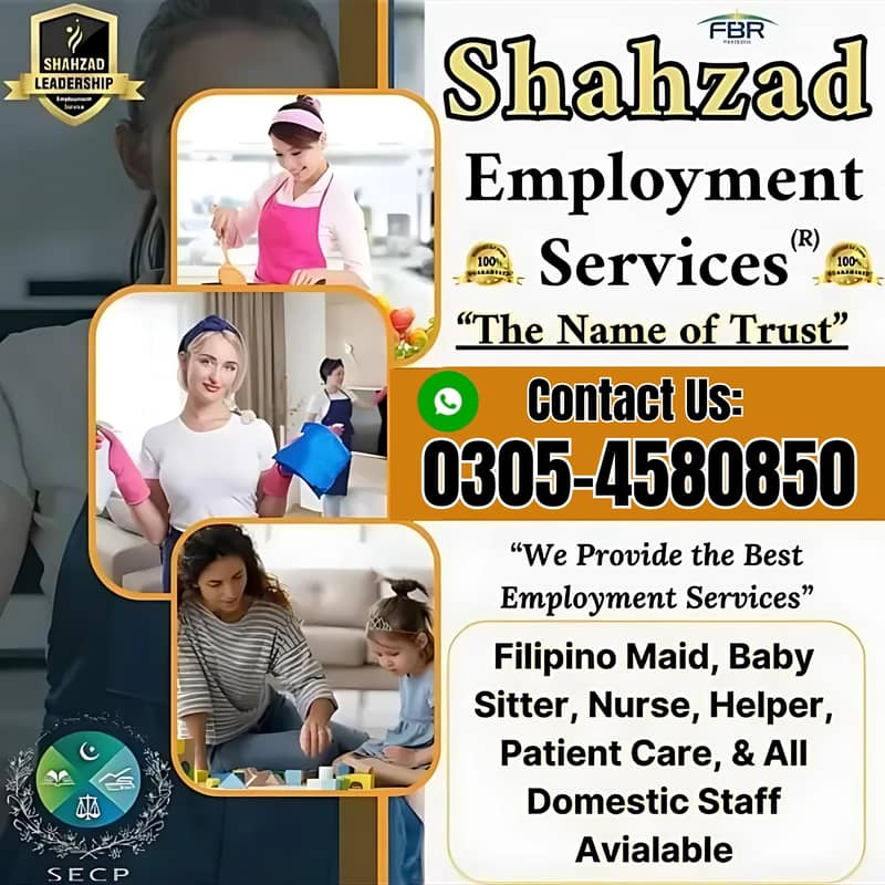 Baby Sitter , Maids , House Maid, Pakistani Cook, Couple, Driver, Chef 3