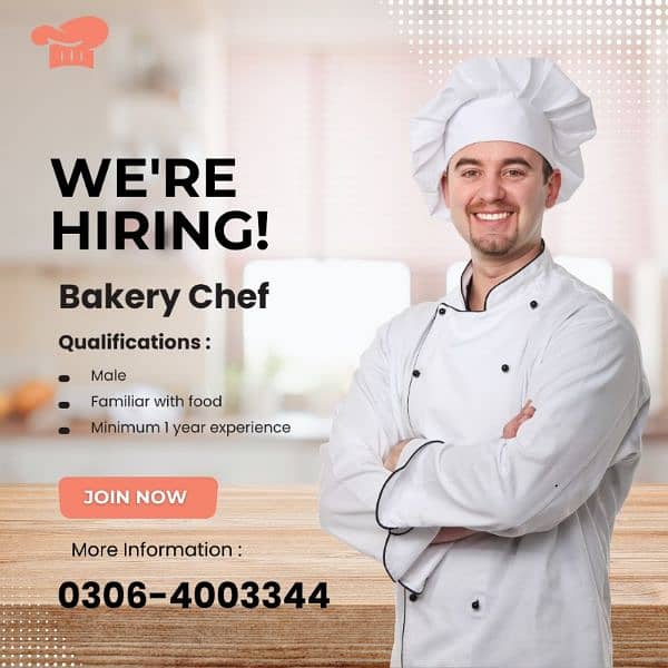 Bakery Chef || Jobs | Male Staff | Required Staff 0