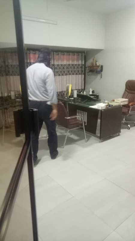 FURNISHED OFFICE 1400 square feet 24 hours Ideal for Software House / Multinational Company Main university Road Lift Available Gulshan Iqbal block 13 1