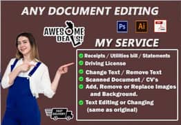 Document Editing, Photo Editing, Graphic Designer