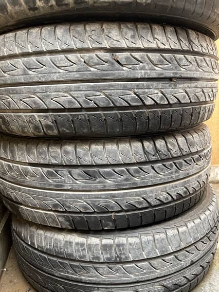 4 tyres 195/65/15 size honda city used in good condition 0