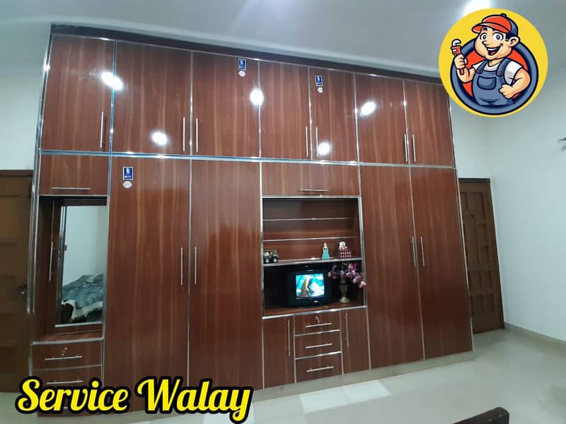 Kitchen/Wood/Carpenters/Wardrobe/Kitchen Cabinet/Media Wall/Almari 0