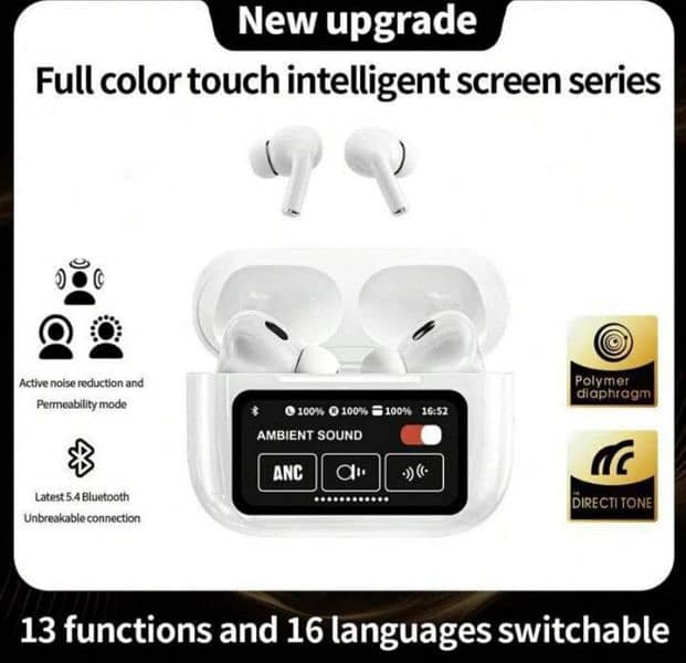 A9 Pro Touch Screen Wireless airpods 0