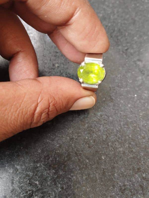 Peridot Gemstone with Silver Ring 0