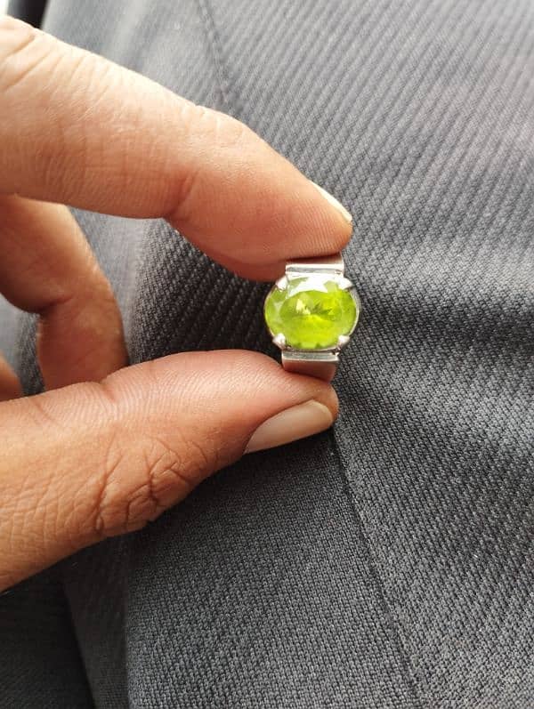 Peridot Gemstone with Silver Ring 1