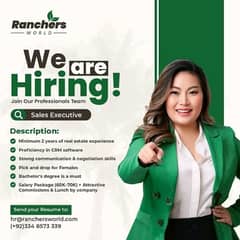 We are hairing female sales executive