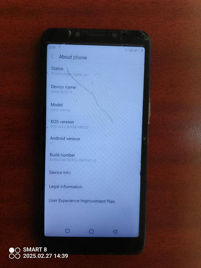 Infinix Smart 3 PTA Approved 2GB/16GB crack but working 100% 2